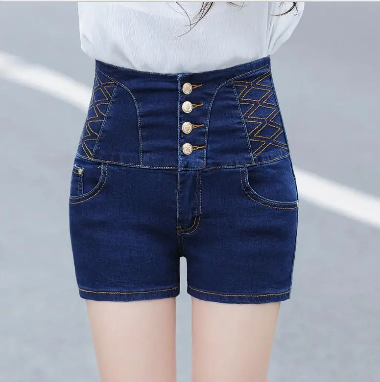 DTYNZ женские Летний больших размеров Весна Джинсовые шорты Высокая Талия Женская