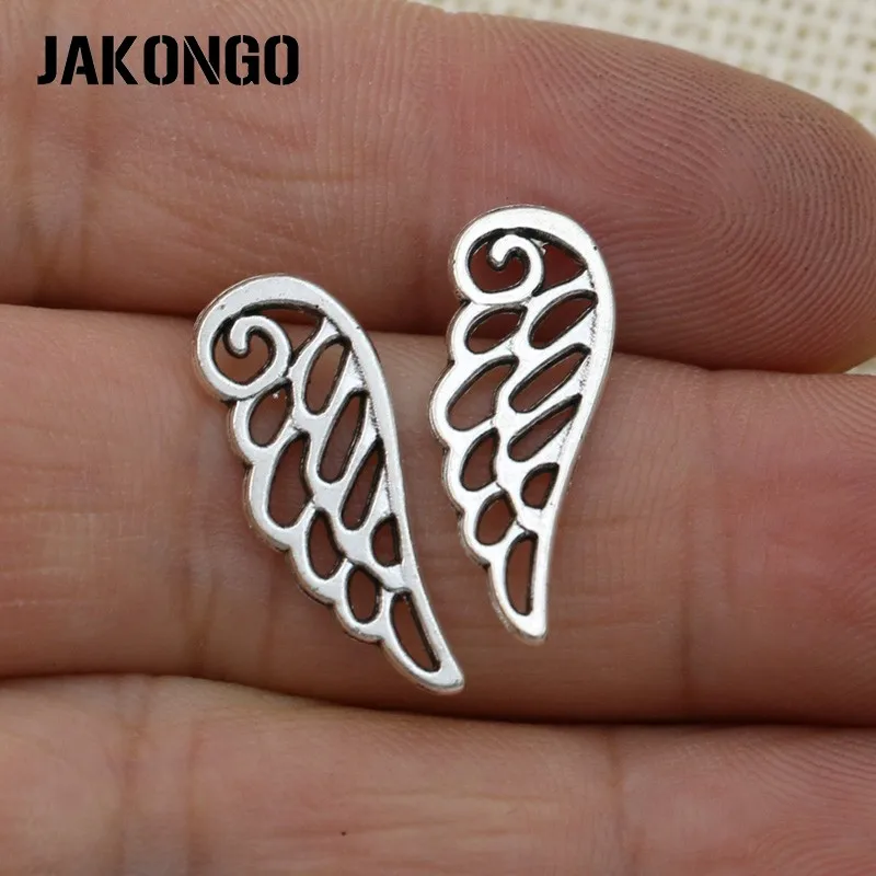 JAKONGO Античная Посеребренная Подвеска с ангельскими крыльями для изготовления