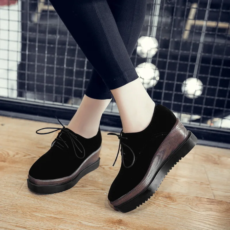 Женская Повседневная броская обувь из замши на высоком каблуке толстый ремень