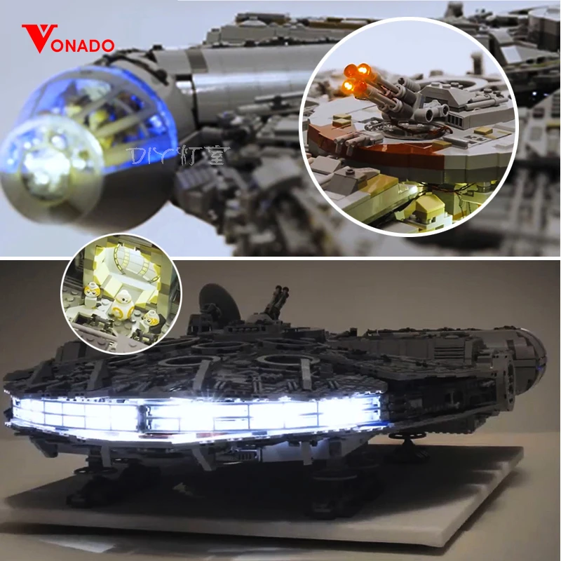 Светильник кой для lego 75192 совместимый с конструктором Звездные войны Сокол Millennium