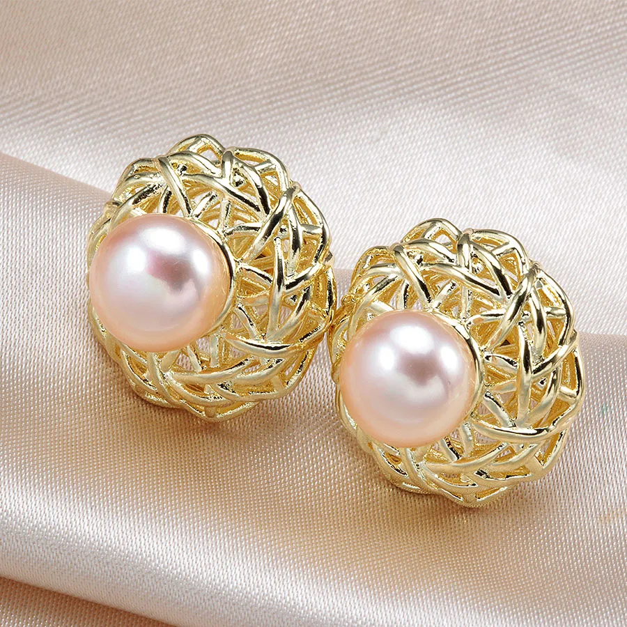 Распродажа! Модные женские серьги гвоздики из натурального пресноводного