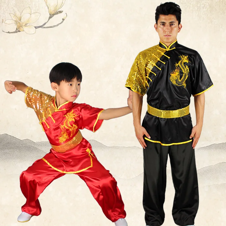 Детская одежда Nanquan длинные эластичные шелковые костюмы Wushu для файтинга