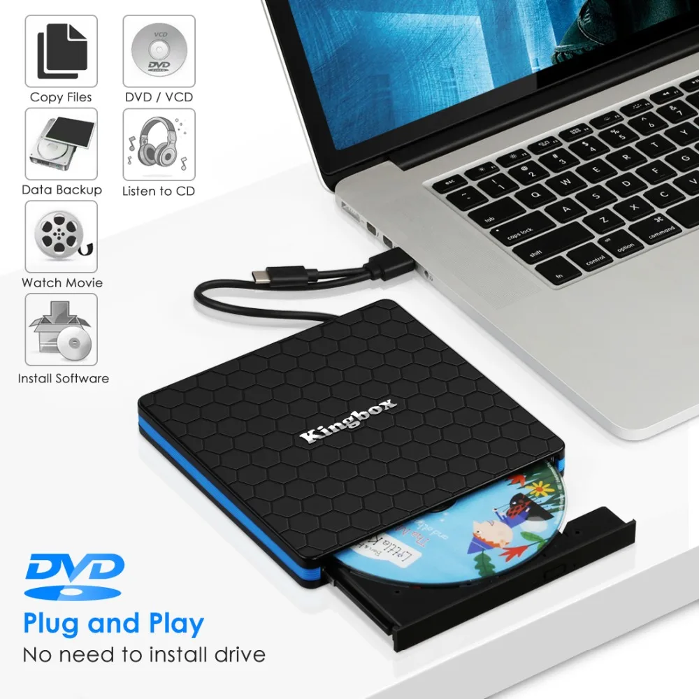 Leelbox 2019 внешний комбинированный оптический привод DVD/CD плеер Компьютер ПК Burner