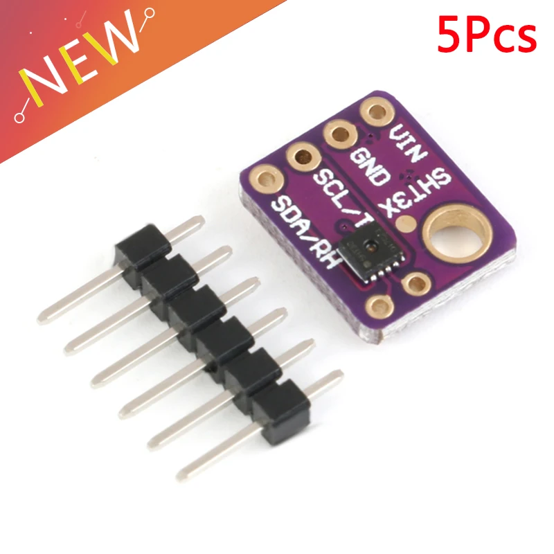 

5PCS SHT30 Digital Output Temperature and Humidity Sensor Module IIC I2C Interface 3.3V GY-SHT30-D For Arduino