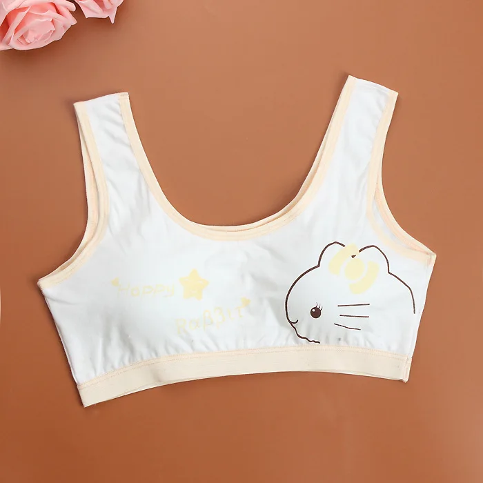 Бюстгальтер для девочек Жилет Нижнее белье студентов Однотонное нижнее