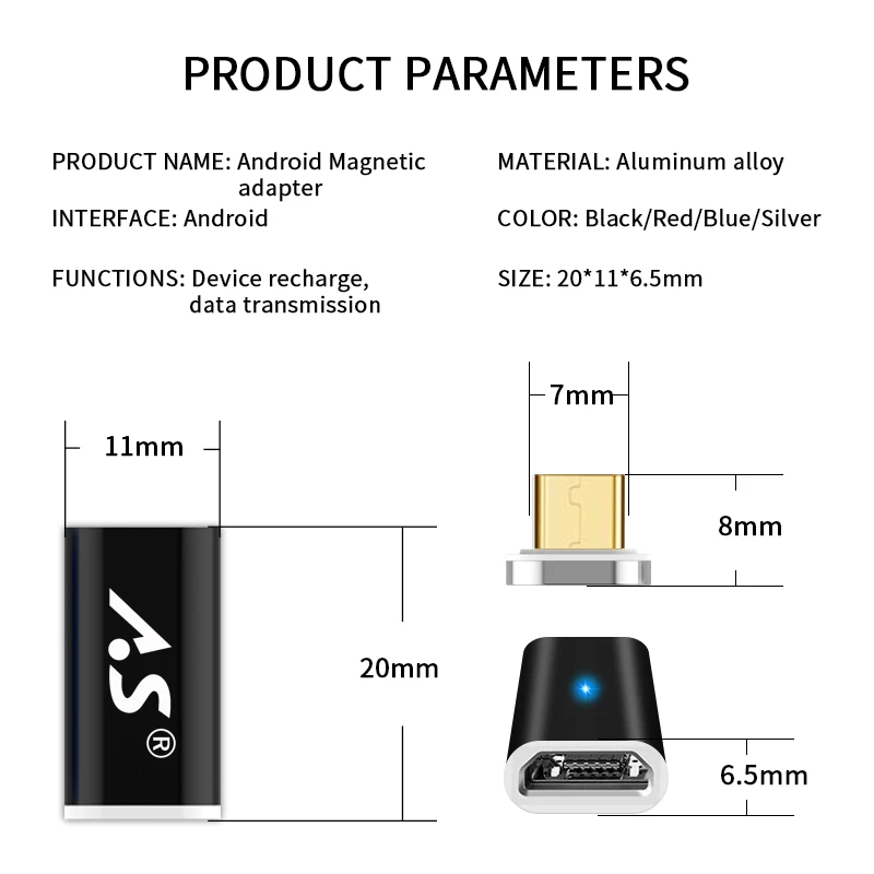 Магнитный адаптер для быстрой зарядки Microusb Micro USB кабель Samsung Xiaomi магнитный