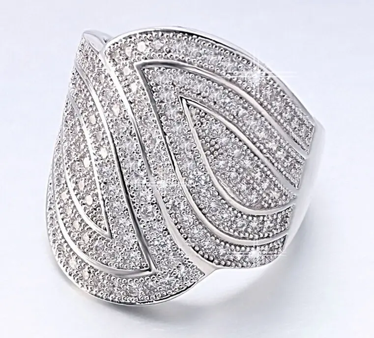 Роскошные ювелирные изделия Victoria Size5 10 обручальное кольцо из белого золота 10kt с