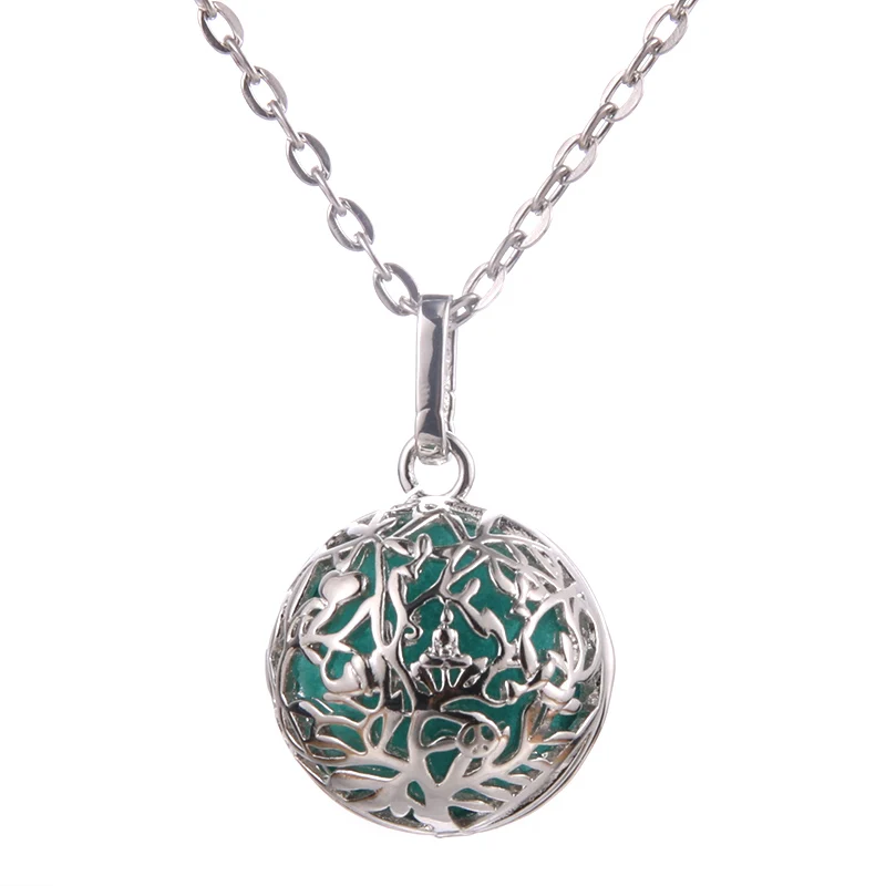 Lotus Guanyin Music Ball Bell Aromatherapy Locket Pendant Necklace Charm Perfume Essential Oil Diffuser Woman Gift Jewelry