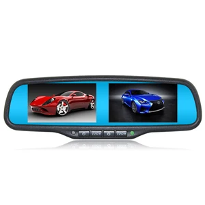 ANSHILONG Автомобильный интерьер Сменные зеркала заднего вида встроенный двойной 4,3 дюймов TFT ЖК мониторы + специальный кронштейн 4CH видеовход