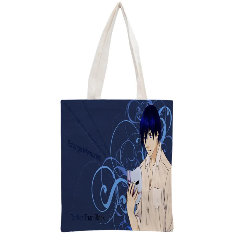 

Custom DARKER THAN BLACK Tote Bag Reusable Handbag Women Shoulder Foldable Cotton Canvas Shopping Bags