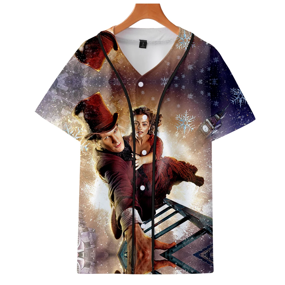 Летние бейсбольные рубашки с 3D принтом Doctor Who модная повседневная Уличная одежда