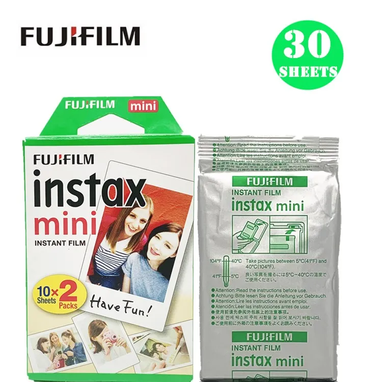 30 sheets Пленка Fujifilm Instax Mini 10 20 30 40 50 60 100 листов 3 дюйма для мини 9 Polaroid FUJI Instant Photo camera mini 9 8 7s 70 90 - Цвет: 30 sheets