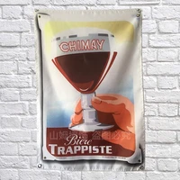 chimay wine poster scrolls bar cafes indoor home decoration banners hanging art waterproof cloth wall painting