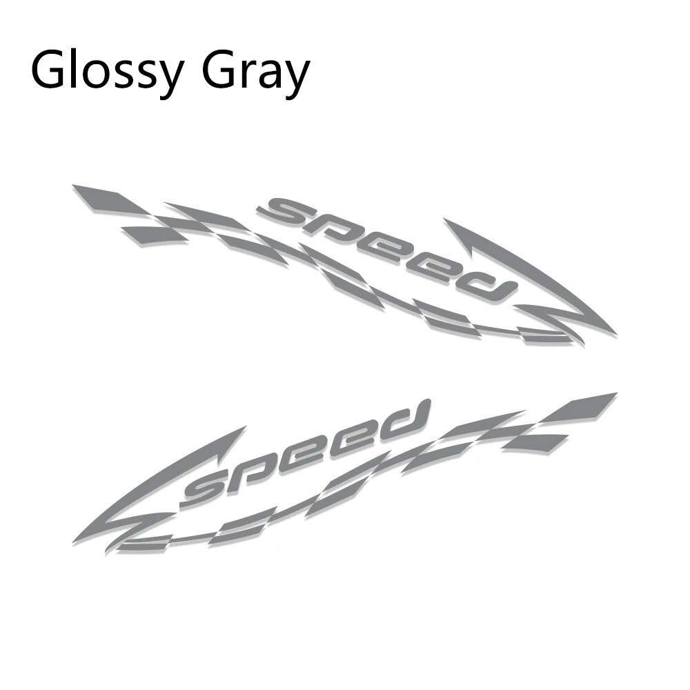 Glossy Gray 2 шт. гоночный стиль виниловые наклейки на машину обертывание Авто длинные боковые полосы наклейки скорость автомобиля графика DIY наклейки автомобильные принадлежности для тюнинга - Название цвета: Glossy Gray