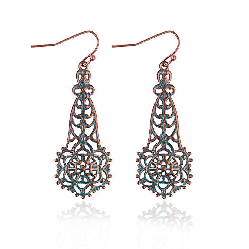 Женские серьги-капельки DOUVEI Винтажные серьги с геометрическим узором и