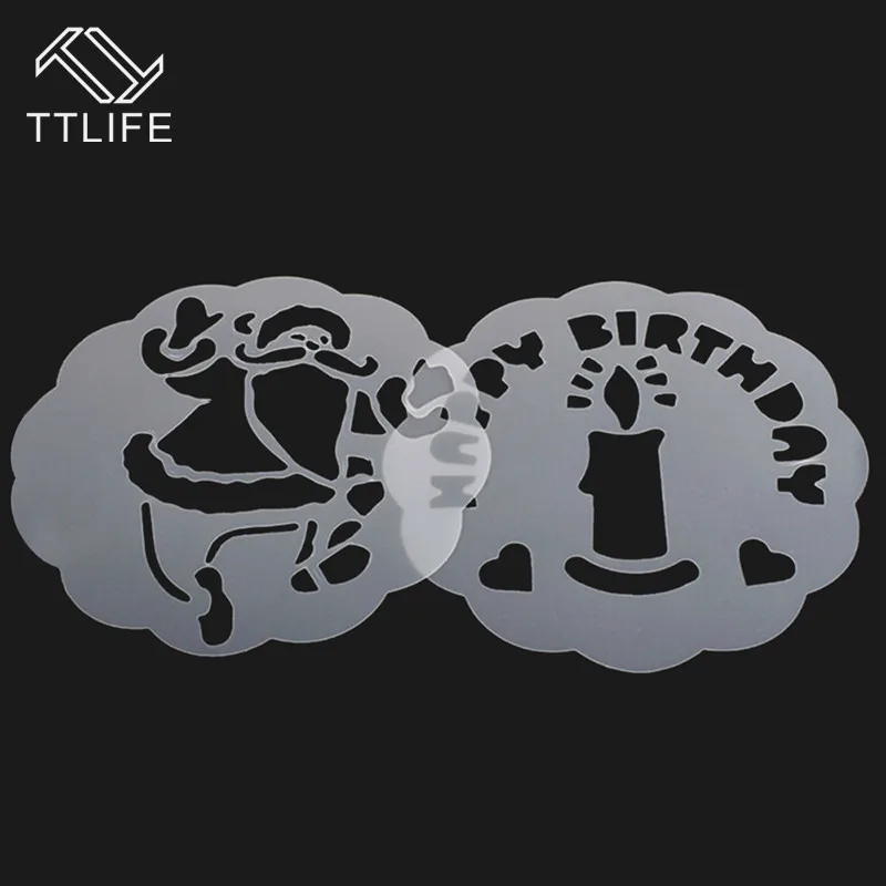 TTLIFE новые инструменты для украшения торта PP кофейная форма для гирлянды необычный кофейный принт модель плесень толстый кафе пена спрей шаблон 6 шт