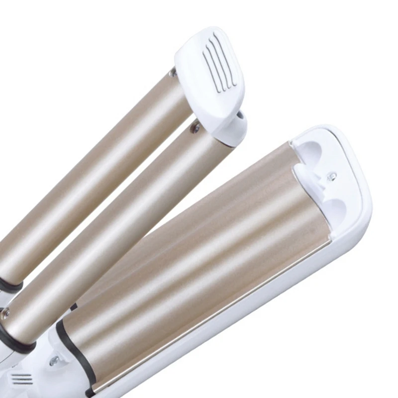 Блестящие щипцы для завивки волос 3 Бочки ЖК дисплей керамические волнистые