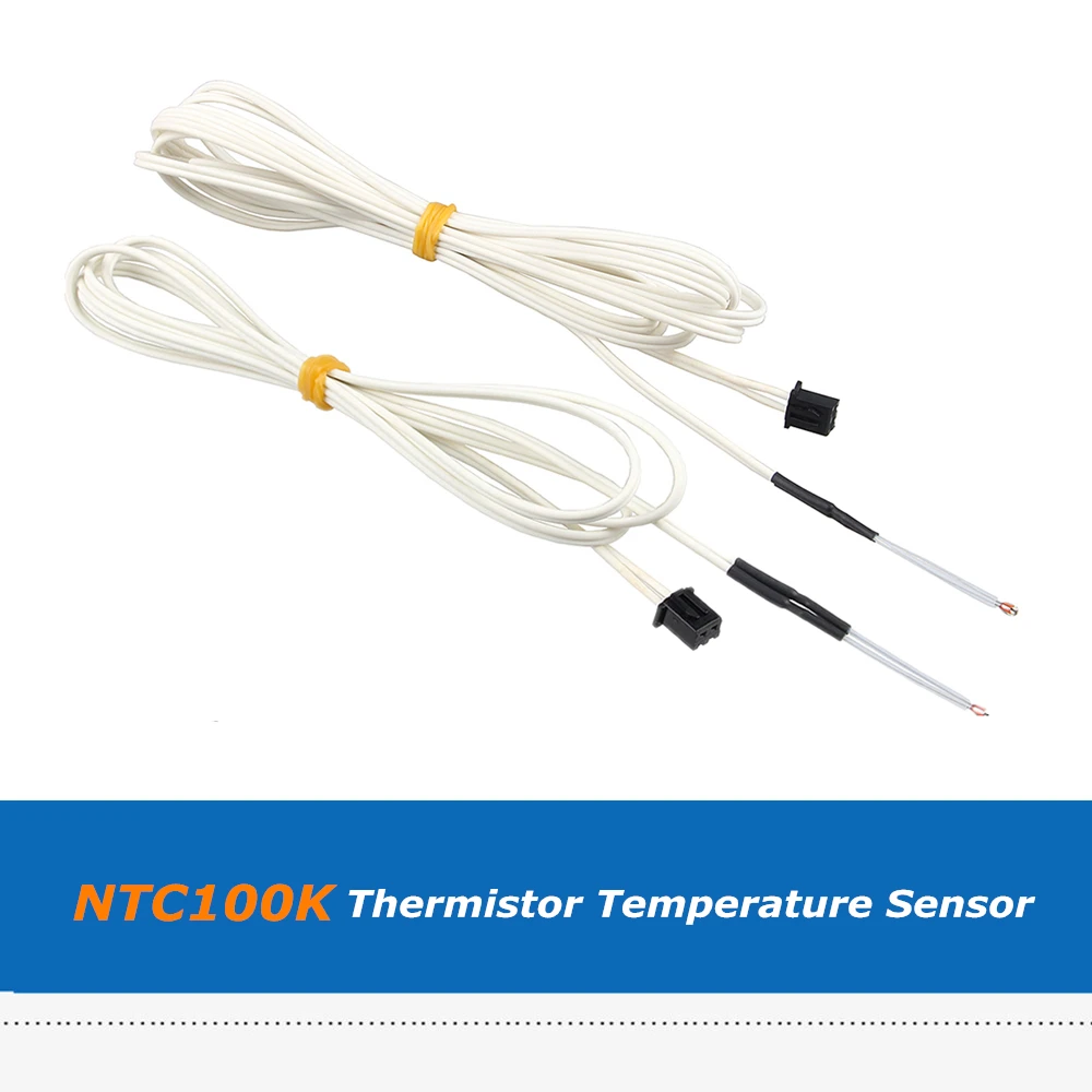 

1pc 3D Printer Parts 1m/2m NTC100K B3950 Single-Ended Glass Sealed Thermistor Temperature Sensor Cable For 3D Printer Part