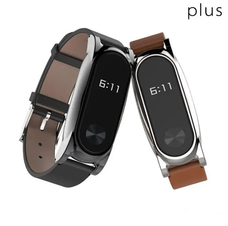 

Plus Adjustable Band 2 Genuine Cowhide Strap+Metal Frame Bracelet Accessories Replacement Belt For Smartwatch Band