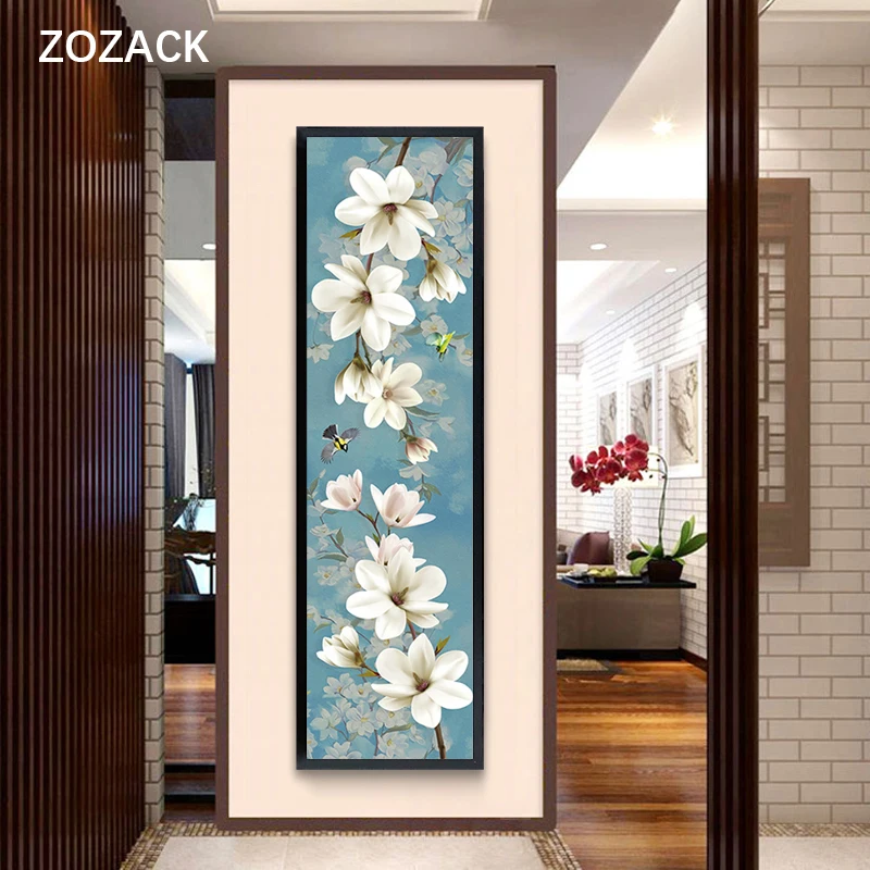 Zozack Наборы для вышивания крестиком 11CT нарисованные цветы магнолии на холсте DIY рукоделие DMC домашний декор
