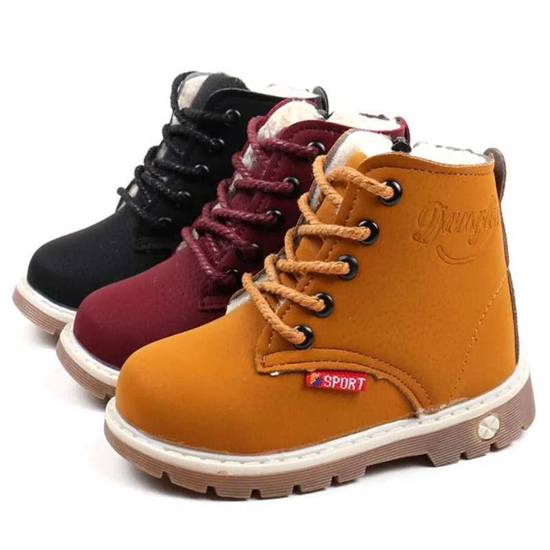 2020 детские зимние ботинки для девочек и мальчиков модные с мягкой подошвой