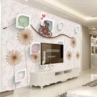 Пользовательские фотообои Алмазный Одуванчик Европейский Узор Настенная ткань для гостиной диван фон декор стен роспись