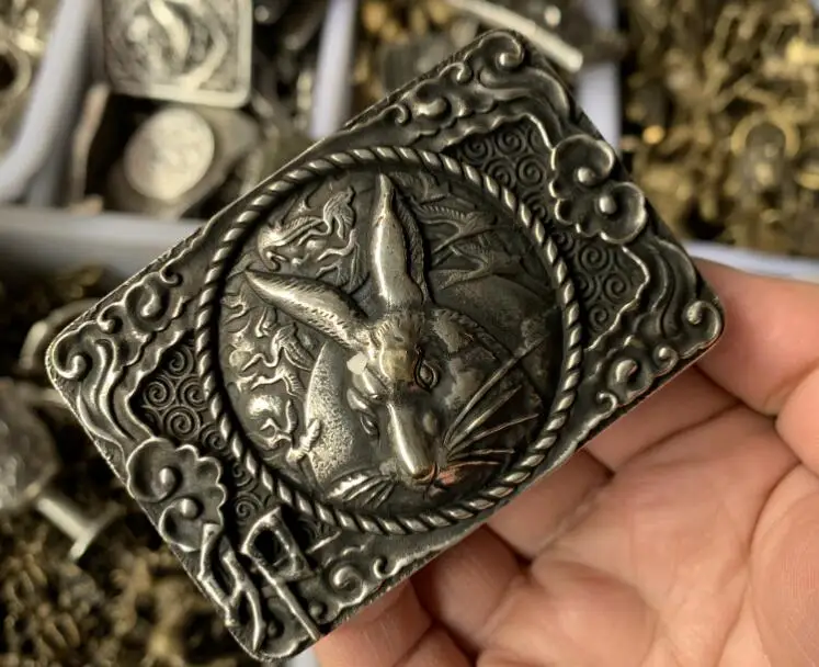 

Тибетский серебряный медный ремень зодиака кролика на кнопках из изысканных резных узоров очень прозрачный Бесплатная доставка