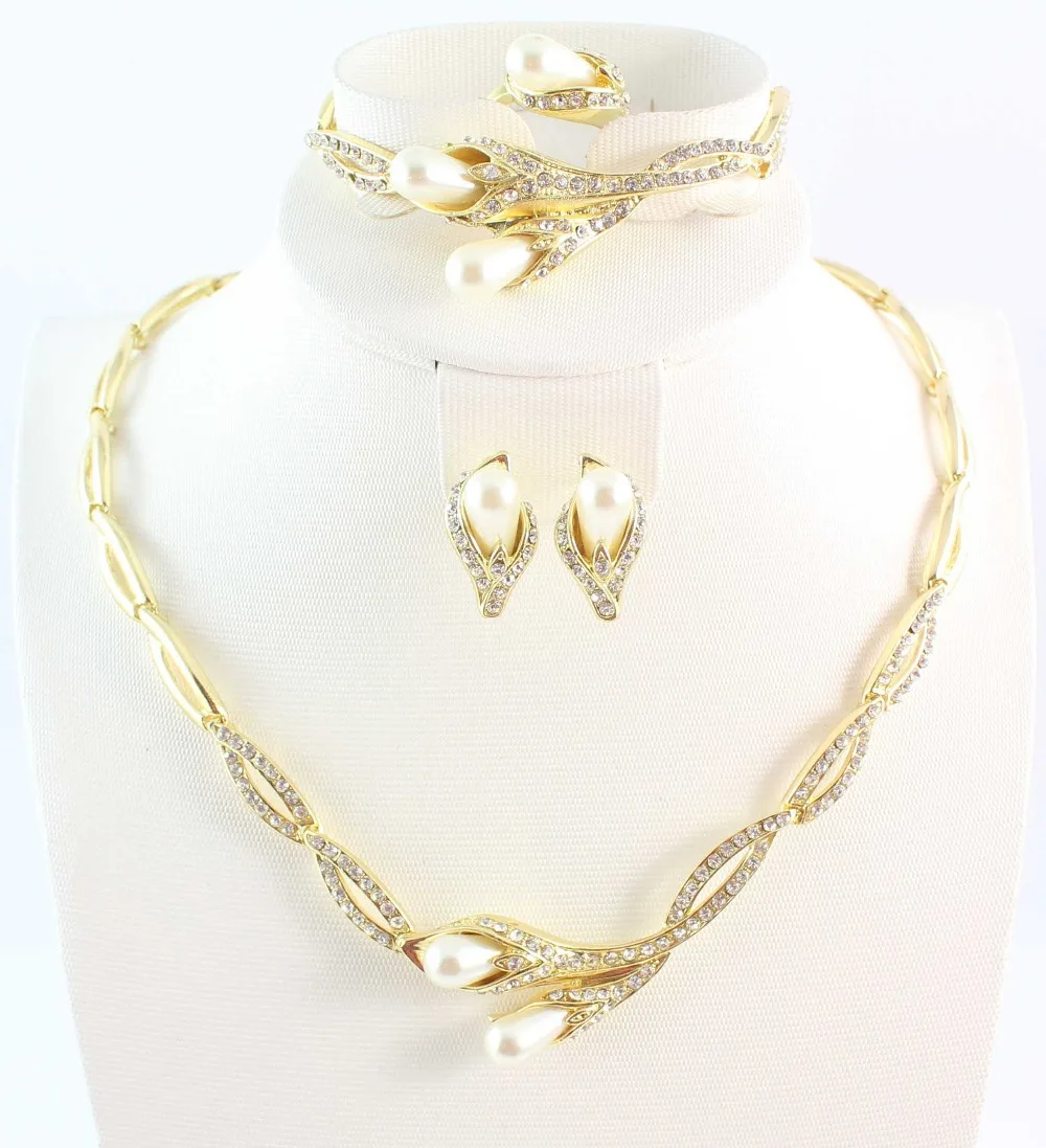 Бесплатная доставка модное классическое ожерелье серьги кольцо и браслет набор