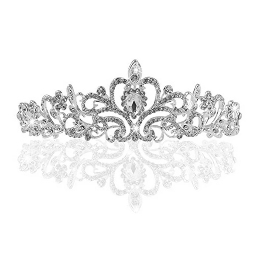 Корона свадебный гребень для волос серебряные стразы свадебные заколки расчески