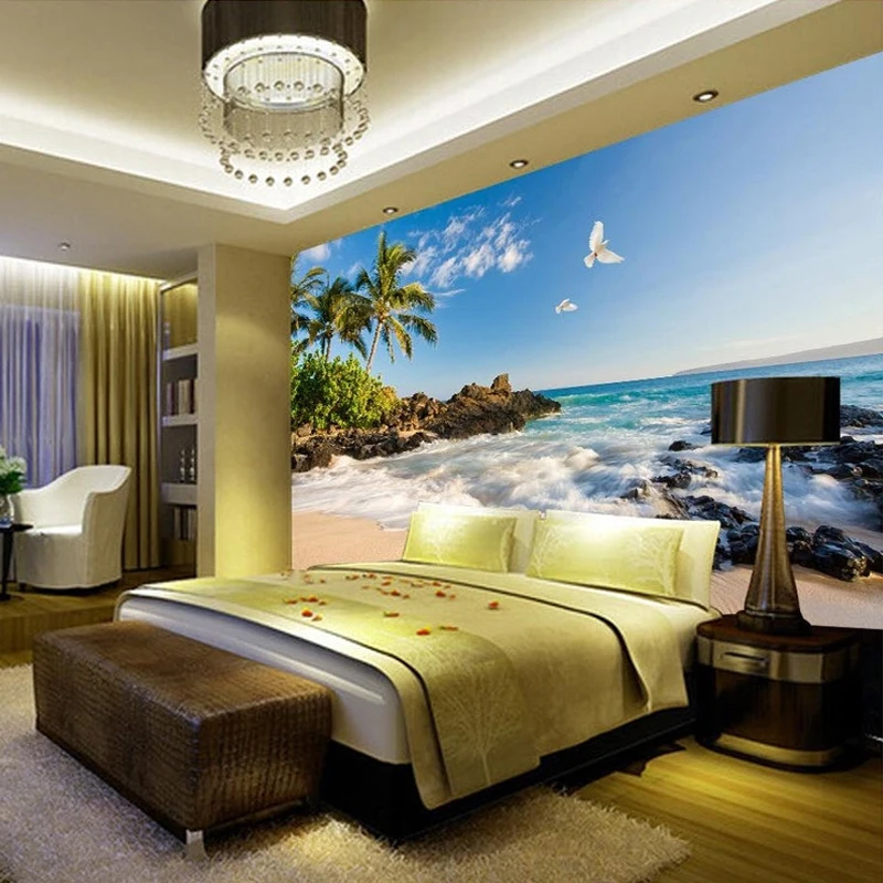 3D фотообои на заказ HD фон для телевизора с изображением моря настенная бумага