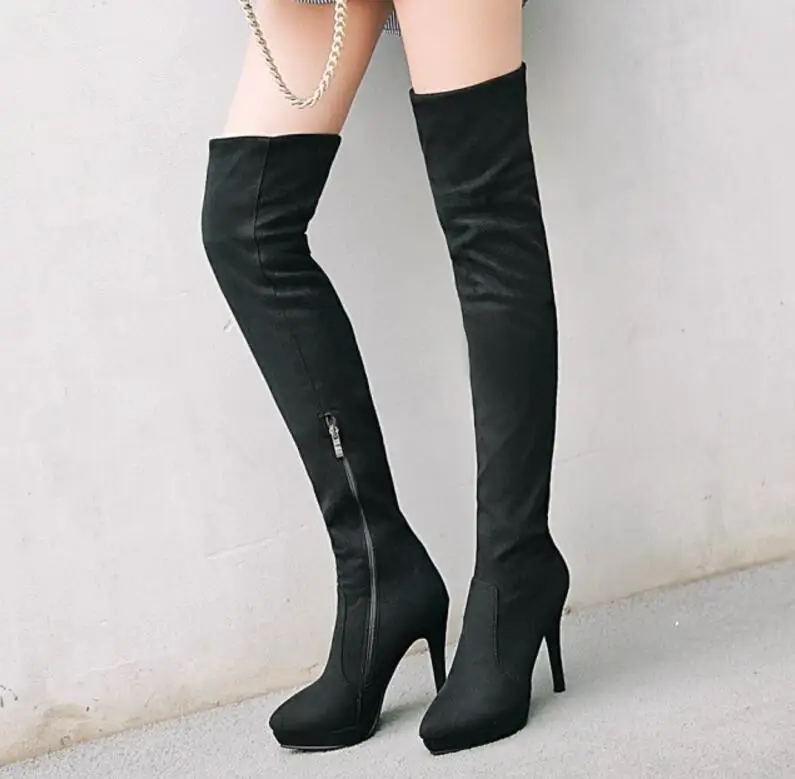 Дамские chaussure женская обувь женщина zapatos mujer sapato Сапоги выше колена тонкие Обувь