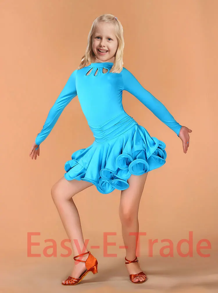 School Children Kids Kid Girl Latin Dancewear Class Performance Competition Dacing Dance Costume Dress For Girls | Тематическая