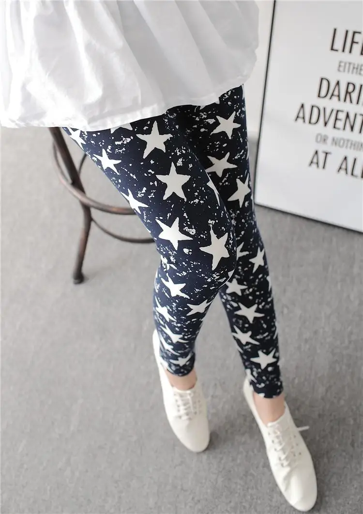 Flower Printed Leggings Sexy Women Lady Slim High Elastic Cotton Pants Multiple - Цвет: 2