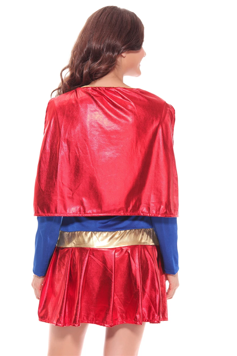 Женщина Супергерой взрослый костюм 1619 плюс Размеры Хэллоуин супер девушка Superwoman