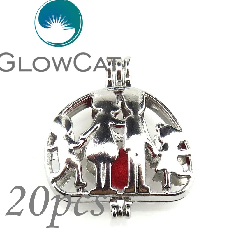 

20x KK589 Милая семейная клетка для бусин диффузор эфирного масла жемчужная клетка для изготовления ювелирных изделий кулон для устриц жемчуга