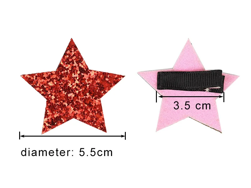 6 шт. детские заколки для волос с пятиконечными звездами