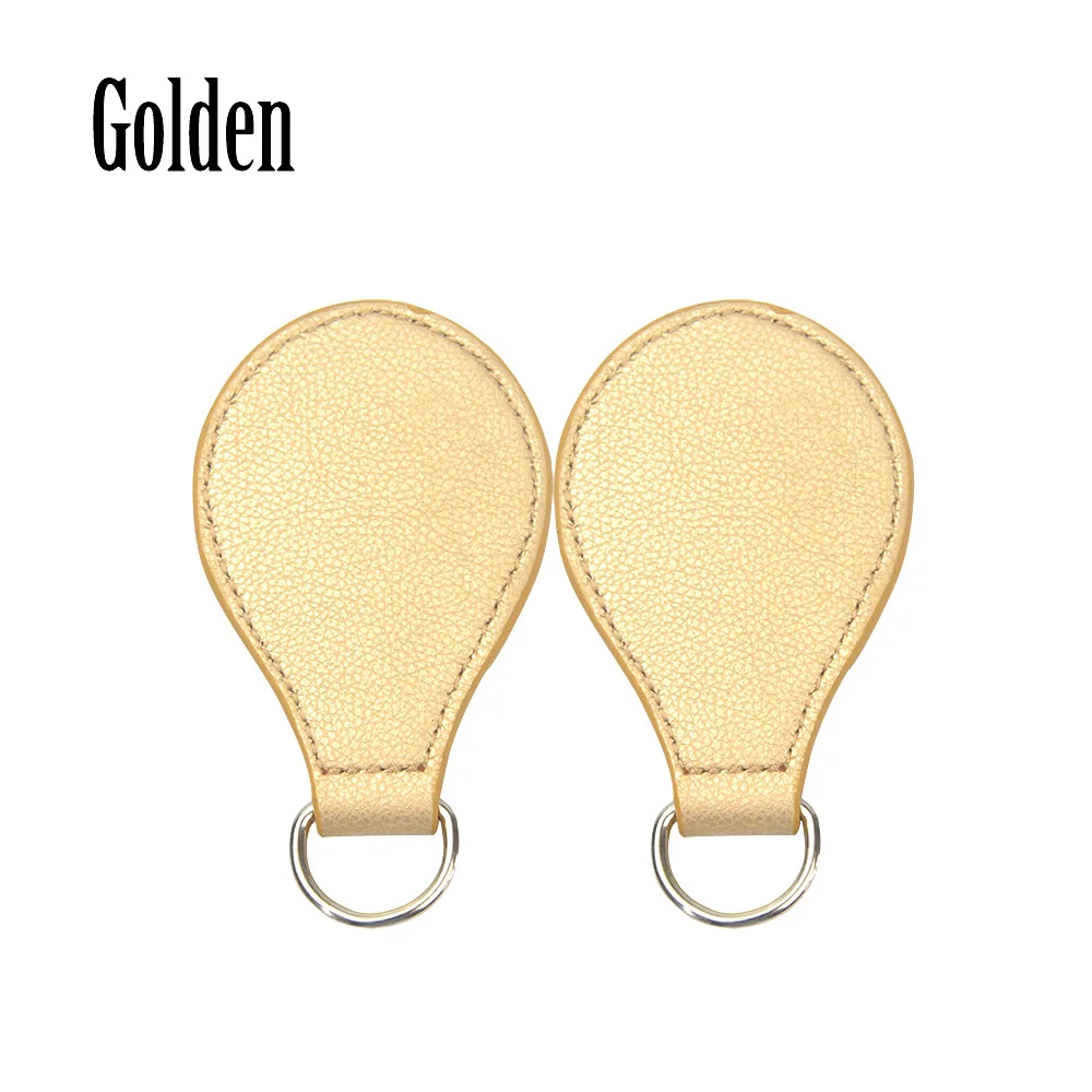 Golden TANQU,, улучшенный рисунок по краям, 1 пара, 2 шт., блестящий каплевидный конец, для Obag, ручка, ПУ, капля, крепление для O сумки, Obasket, сделай сам, женская сумка - Цвет: Golden