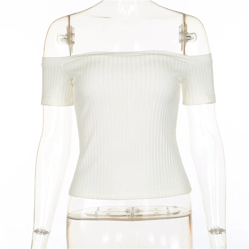 Лето 2017 г. Мода Slash Средства ухода за кожей Шеи Топы корректирующие Розовый Белый