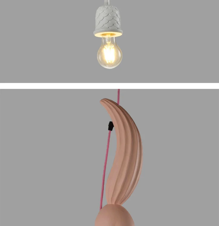 Современная креативная подвеска в виде белки из смолы, мультяшная лампа Эдисона E27 Светодиодный светильник для детской комнаты, ресторана, бара, гостиной