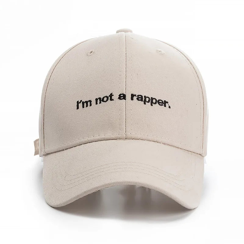 Высококачественная брендовая бейсболка с надписью i'm not a rapper Snapback, хлопковая бейсболка для взрослых мужчин и женщин, хип-хоп шляпа папы костяная Garros - Цвет: Бежевый