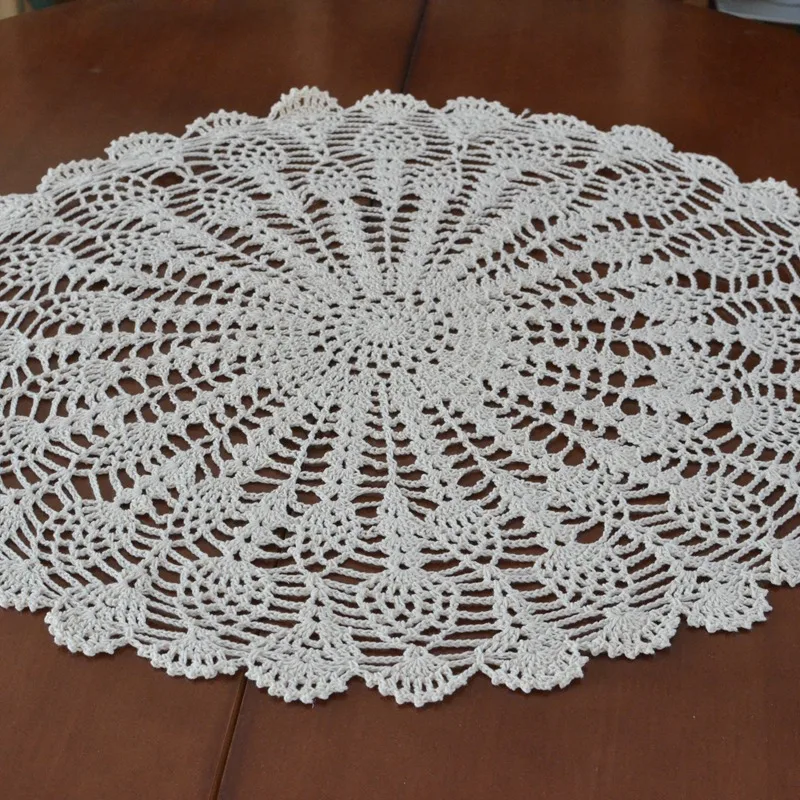 Круглая винтажная скатерть для вязания крючком кружевная круглая ручной работы