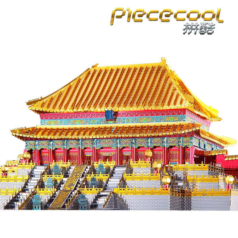 Металлическая 3d модель Piececool Зал Supreme Harmony Building лазерная вырезка Головоломка