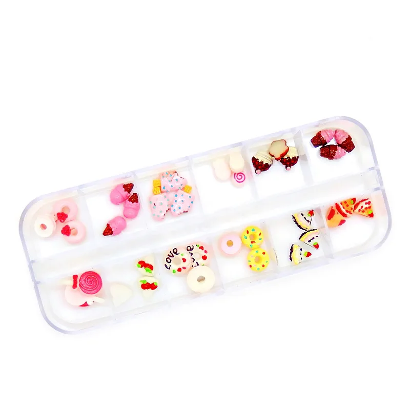 Новый 36 шт./компл. 12 видов конструкций 3D Смола сладкий торт Десерт Мороженое нейл