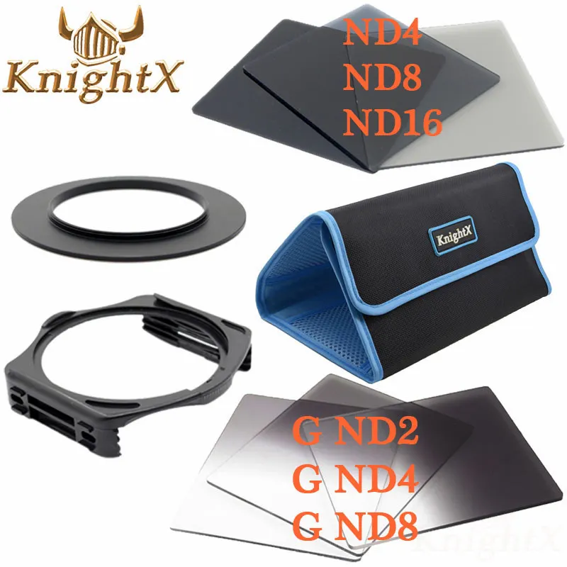 KnightX 49 мм 52 мм 58 мм 67 мм 72 мм 77 мм кольцо держатель фильтра для cokin наборы фильтров ND цветной фильтр для Nikon Canon d5100 DSLR объектива - Цвет: 9in1 A