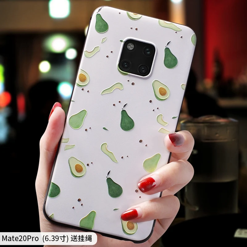 Милый мультяшный чехол с тиснением авокадо персик для huawei P30 PRO, P20 PRO, MATE 20 PRO 20 X, P10 PLUS чехол P30PRO P20PRO MATE20X - Цвет: 6 mate20pro