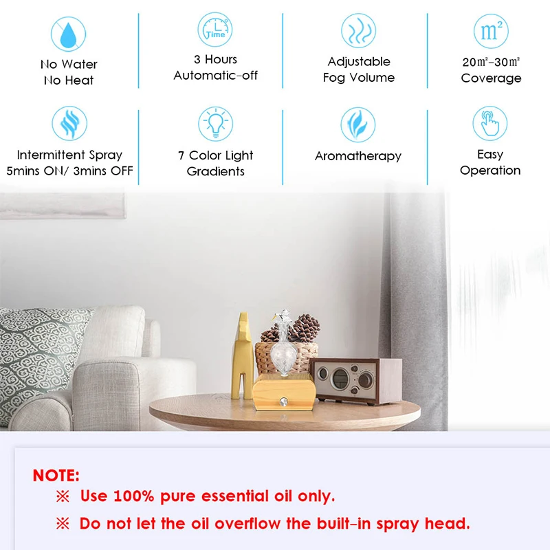 Безводный Ароматерапевтический диффузор Difusor De Aroma 100% Эфирные распылители масел