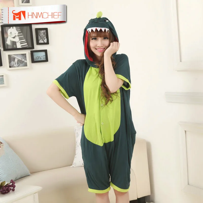 Хлопковая пижама комбинезон HNMCHIEF летняя Пижама с коротким рукавом для взрослых