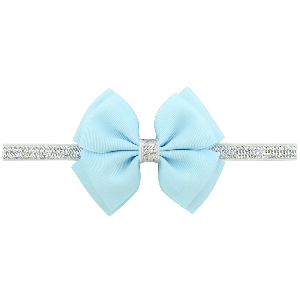 Bow Silver Ribbon Stretchy Newborn Baby Girls Hair Accessories DIY Band Handmade | Детская одежда и обувь