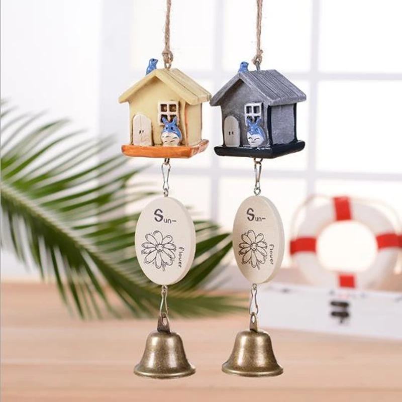 Cartoon Totoro Bells Wind Chimes Romantic Greetings Personality Gifts Japanese Resin Door Decorations Car Hanging Jewelry | Дом и сад