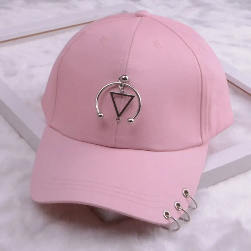 Triangle 2 pink Бейсбольная кепка с кольцом для папы, шапки для мужчин и женщин, бейсбольная кепка для женщин, белая черная бейсболка, Мужская кепка для папы - Цвет: Triangle 2 pink